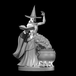 Tasha with Caldron Female Witch Miniature