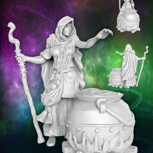 Elven Witch with Caldron