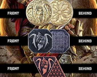 Real Metal Coins with Dragon Design for D&D TTRPGS LARP