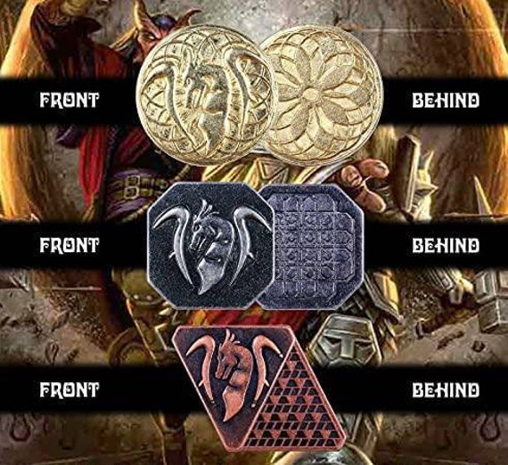 Real Metal Coins With Dragon Design for D&D TTRPGS LARP 