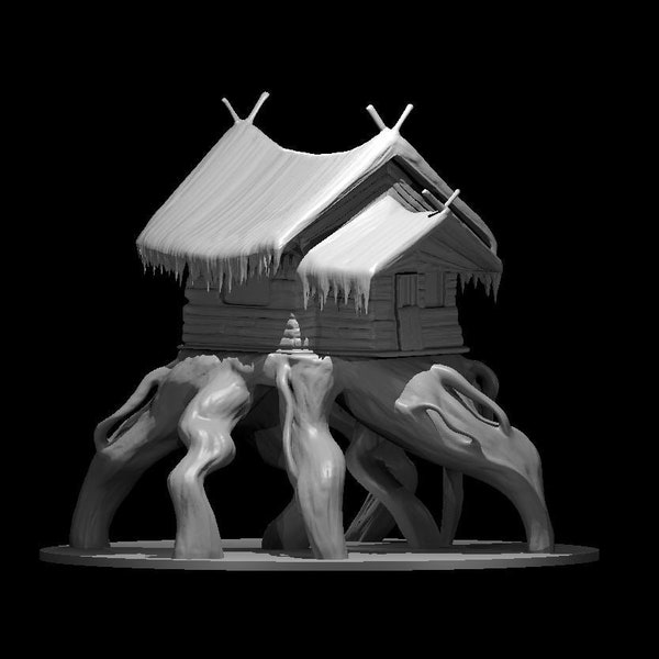 Baba Lysaga's Creeping Hut miniatuur model voor D&D - Dungeons and Dragons, Pathfinder en Tabletop RPG's