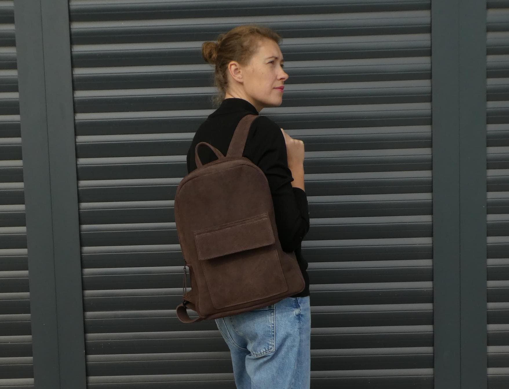 Suede Backpack - Etsy