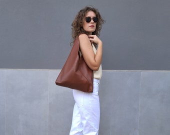 Sac origami japonais en cuir véritable en argent noir blanc marron, grand sac à main shopping en cuir, sac fourre-tout pour femmes, sac à main à bandoulière de tous les jours