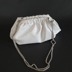 Leather WEDDING CLUTCH White Bridal Purse Bag Blush Pink / - Etsy