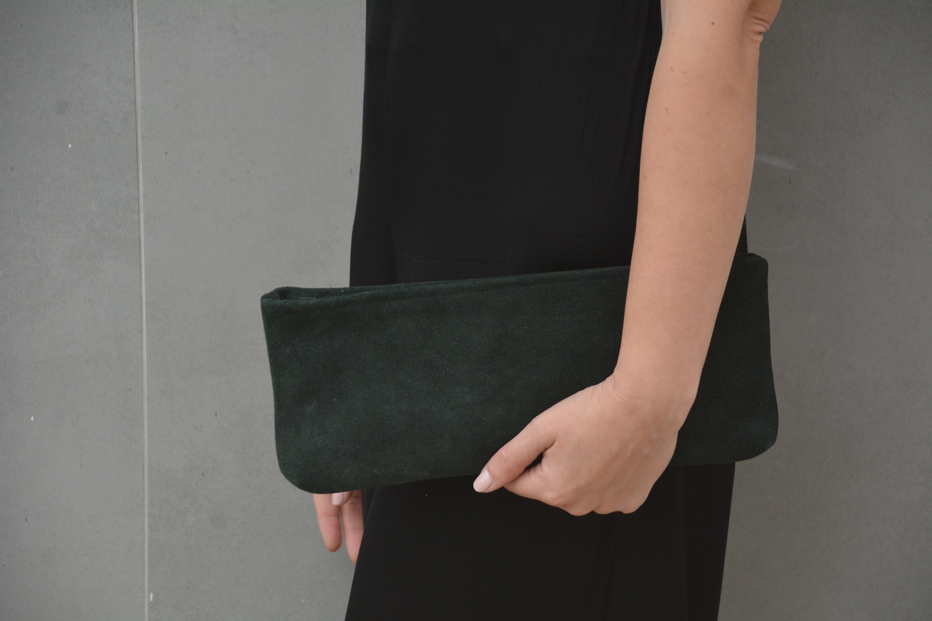 Large black suede clutch bag new arrivals