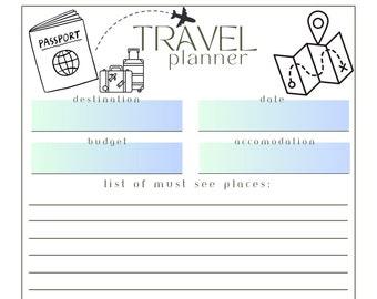 Travel  Planner| Digital Planner| Printable Planner| Digital Travel Planner