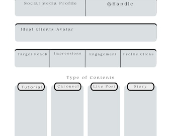 Gray Themed Social Media Planner| Digital Planner| Printable Planner| Social Media Tracker| YouTube planner |
