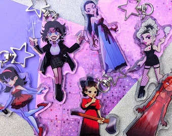 Evil Women HORROR Movie Charms w/ Glitter Epoxy