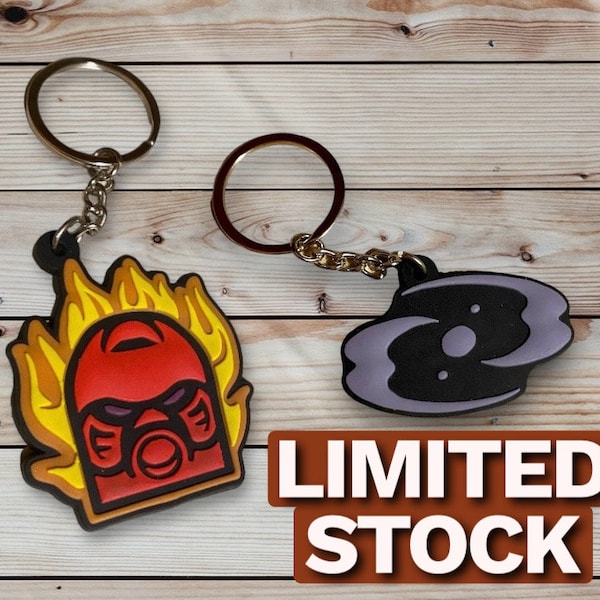 Bionicle Rubber Keychains: Tahu Mask & Three Virtues - Unique Collectible and Gift for LEGO Saga Fans, Durable PVC Material