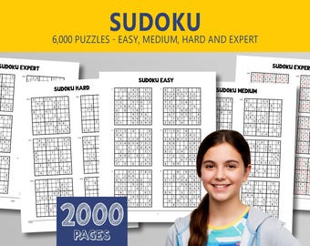 Książka Sudoku: 6000 łamigłówek | Poziomy od łatwego do zaawansowanego | Dzieci, nastolatki i dorośli