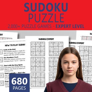 Sudoku Puzzle Book: 2000+ Logic Games For Kids Grades 7+ and Adults | Expert Level