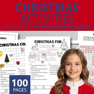 Christmas Puzzles: 50 Crossword Word Search Sudoku Worksheets Grades 1-2 PDF