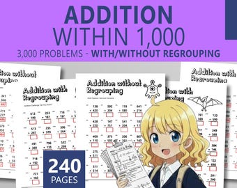 Dodawanie liczb 3-cyfrowych z przegrupowywaniem i bez | Arkusze matematyczne dla klasy 3 | Program nauczania domowego