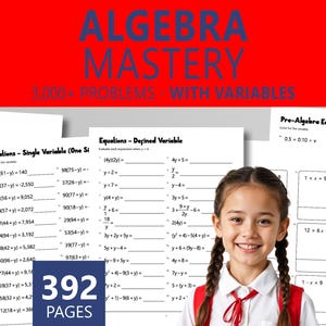 Schede di lavoro di algebra: oltre 3000 problemi, classi 6-8 (PDF stampabile, risposte incluse)