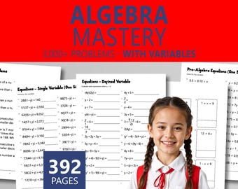 Arkusze ćwiczeń z algebry: ponad 3000 zadań, klasy 6-8 (do druku w formacie PDF, z kluczem odpowiedzi)