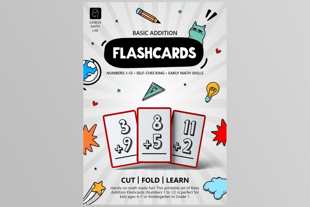 Pdf 100 Math Problems Addition Flashcards Printable: 100 Math Problems, Ages 4-7 (PDF ...