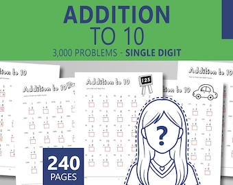 Spersonalizowany zeszyt ćwiczeń matematycznych | Spersonalizowany prezent ze zdjęciem | Książka z twarzą dziecka | Dodawanie do 10