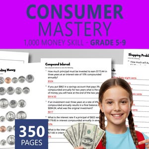 Consumer Math Worksheets: Money Skills Interest Wages Grades 8-12 PDF