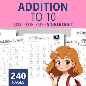 Addition To 10 Worksheet | Kindergarten And 1st Grade | Preschool Curriculum Supplement | Printable PDF