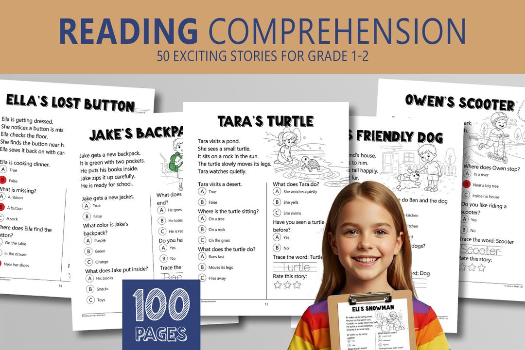 Reading Comprehension Worksheets: Kids Grade 1-2, True or False ...