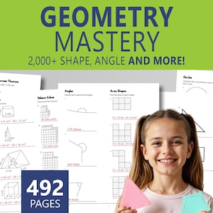 Geometry Workbook For Kids: 2000+ Shapes, Angles, Lines Problems, Grades 3–5 (Printable PDF)