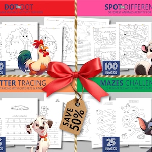 Games Bundle: Mazes, Dot To Dot, Spot The Difference And Alphabet Tracing