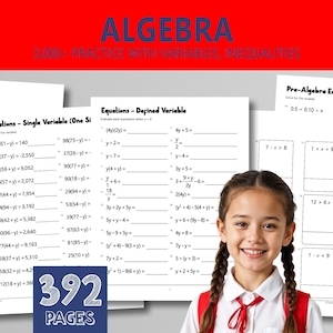 Algebra Practice Worksheets: 3000+ Problems, Grades 3-5 (Printable PDF, Answer Key Included)