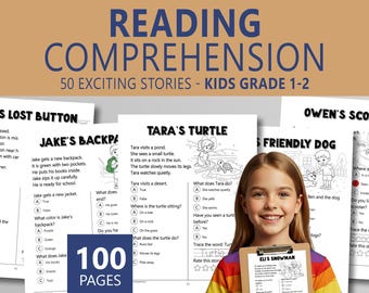 Arkusze do nauki czytania ze zrozumieniem: klasy 1-2, prawda czy fałsz, odpowiedzi wielokrotnego wyboru, śledzenie i kolorowanie