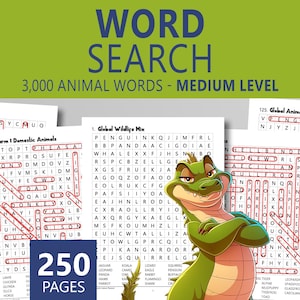 Medium Animal Word Search Puzzles: Vocabulary Practice Grades 3-5 PDF