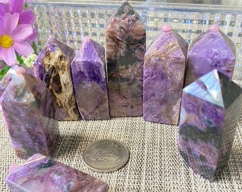 Very High Quality Charoite Towers, Charoite Obelisk, Charoite Crystal Point, Crystals for Gift, Crystal Towers, Charoite, You Choose 3-6.5cm