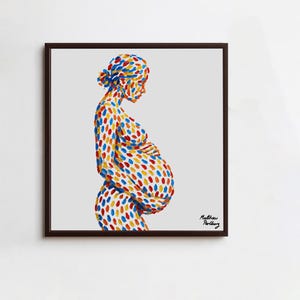 Strukturierte Impasto-Schwangerschaftsmalerei: Moderne expressionistische Mutterschaftskunst