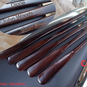 Chausse-pied personnalisé en bois gravé pour homme, chausse-pied personnalisé avec long manche, cadeaux de Noël, meilleure idée cadeau, cadeaux pour lui, petit ami, papa, maman