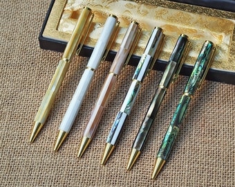 personalized Ballpoint pen with custom engraved wood pen box,Mother of Pearl Ballpoint Pen,Anniversary, Birth Day Gift,Christmas gifts