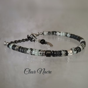 Beaded Bracelet For Men Silver Hematite Bracelet Natural Stone Bracelet For Men