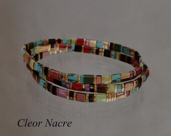 Bracelet Japonais Miyuki Pour Femme   Bracelet Perles Bleue Multicolore   Au Choix    Bracelet En perles Elastique Sur-Mesure