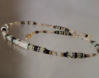Natural Stone Necklace Jasper Onyx Hematite Pearl Necklace For Men Atypical Chic Jewelry