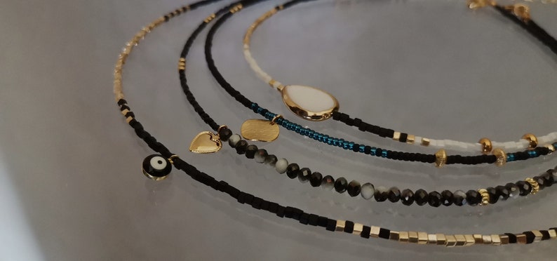 Fine Miyuki Necklace For Women Minimalist Chocker Necklace Miyuki Seed Beads and Gold Plated Choker Necklace Pendant image 3