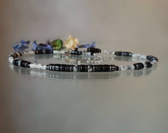 Onyx Pearl Necklace For Men Black And White Surfer Necklace For Men Atypical Jewelry For Men