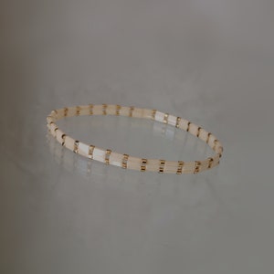 Miyuki Beaded Bracelet For Women To Choose From Tila Bracelet Light Colors Beige Bronze Elastic Beaded Bracelet image 7