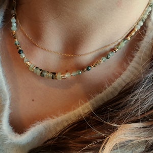 Semi Precious Stone Necklace For Women Green Prehnite Bead Necklace Real Stone Jewelry image 8