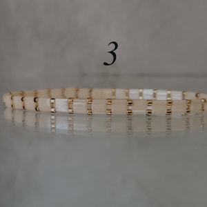 Miyuki Beaded Bracelet For Women To Choose From Tila Bracelet Light Colors Beige Bronze Elastic Beaded Bracelet Bracelet N ° 3