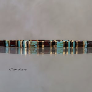 Bracelet Miyuki Tila Pour Homme  Bracelet Japonais Populaire  En Perles De Verre Plates Turquoise Rouge