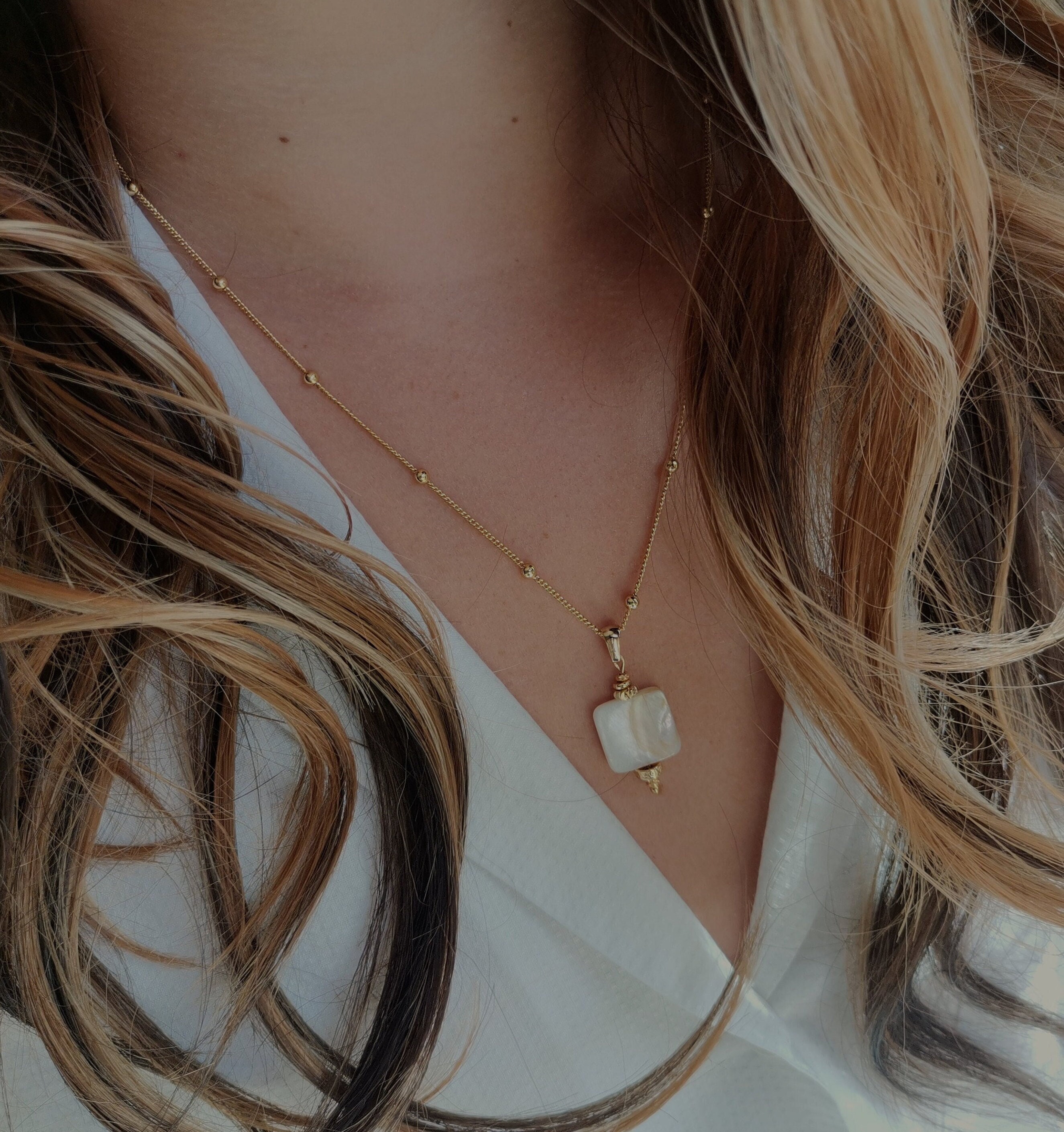 Rainbow moonstone gold lena charm necklace deals