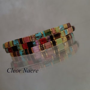 Bracelet Multicolore Années 1970 – Perles Fantaisie Et éléments Composites, Vintage