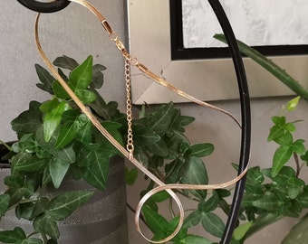 Snake Chain For Women Gold Flat Chain Mirror Effect Snake Chain For Women