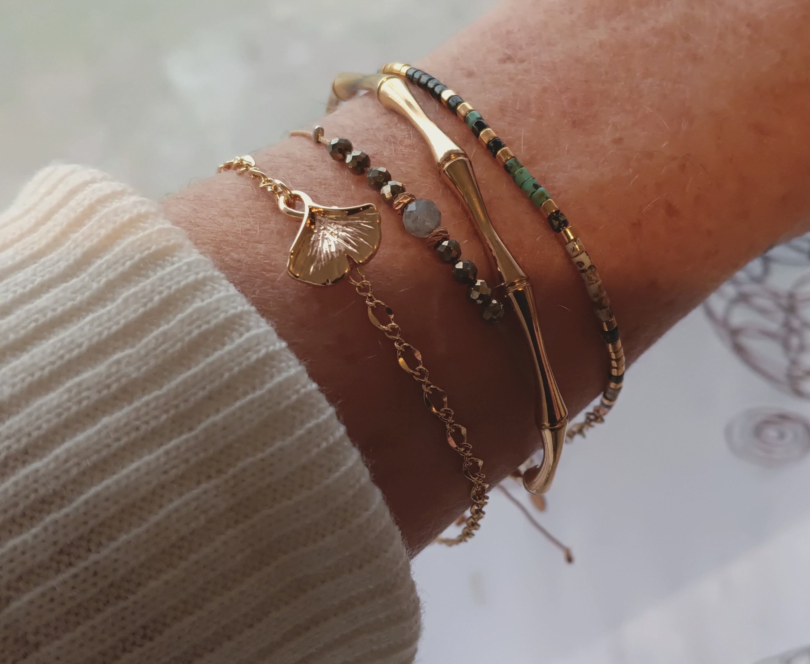 Bracelet en oeil de tigre, bracelet pierre naturelle, bijoux femme,  lithothérapie, cadeau femme, bracelet acier inoxydable - Un grand marché