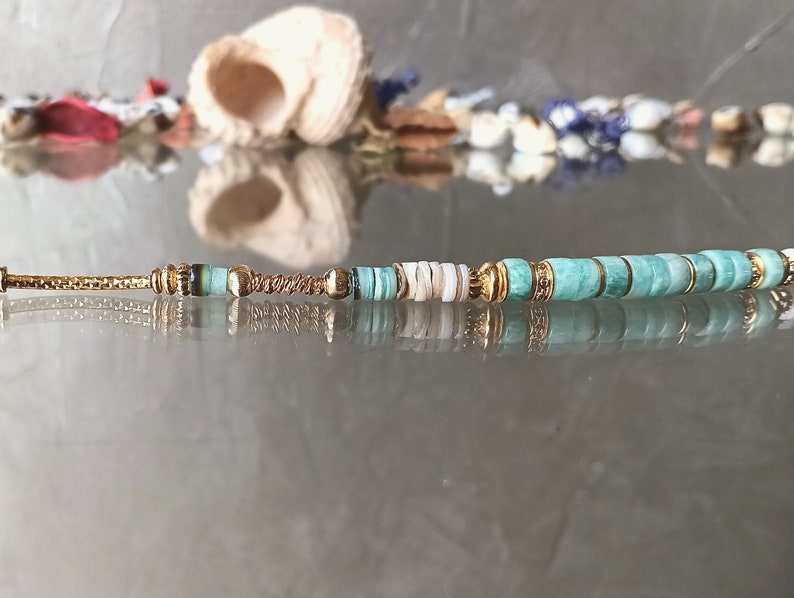 Collier Mariage Perles Turquoise Et Gris - Neuf Avec étiquettes, Bijou Raffiné Pour Robe De Soirée
