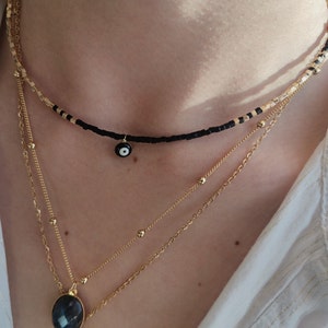 Fine Miyuki Necklace For Women Minimalist Chocker Necklace Miyuki Seed Beads and Gold Plated Choker Necklace Pendant image 4