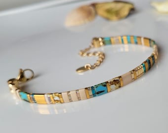 Verstelbare Miyuki kralenarmband, satijnen Tila kralenarmband, transparante kralenarmband voor dames