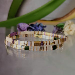 Miyuki Tila Armband für Frauen elastisches japanisches Armband Boho Boho Perlenarmband